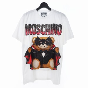 モスキーノ MOSCHINO 20SS バッド テディベア プリント Tシャツ カットソー 半袖 S ホワイト 白 A0711 レディース