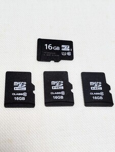 マイクロSDカード 16GB 4枚セット ■フォーマット済み■ドラレコ等に最適 高耐久？ microSDHC class10