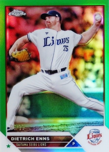 【エンス/埼玉西武ライオンズ】2023 Topps Chrome NPBベースボールカード [BASE/Greenパラレル] 99枚限定 (96/99) 