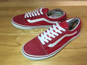 ★VANS バンズ 国内企画 OLD SKOOL オールドスクール Ultra Cush 赤×白 25.0cm Used 検 SK8 ハーフキャブ スリッポン ERA