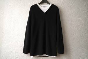 21SS Layered T-SHIRT ドッキングレイヤードVネックニットセーター / BALENCIAGA(バレンシアガ)