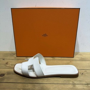 HERMES オラン サンダル レディース ホワイト SIZE-37 H021056Z エルメス ミュール