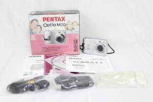 【美品 返品保証】 【便利な単三電池で使用可】ペンタックス Pentax Optio M20 3x 元箱付き コンパクトデジタルカメラ M1745