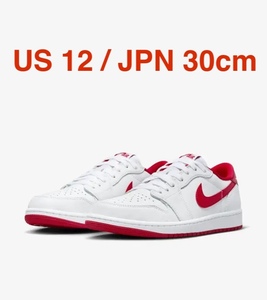 NIKE Air Jordan 1 Low OG White and University Red / ナイキ エアジョーダン1 レトロ ロー OG ホワイト レッド US 12 / JPN 30cm 新品