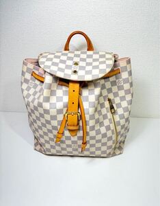 LOUIS VUITTON ルイ・ヴィトン N41578 スペロン ダミエ・アズール バッグパック リュックサック 鞄 ホワイト 中古