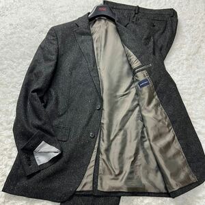 【極美品/希少XXLサイズ!!】THE SUIT CAMPANY スーツカンパニー スーツセットアップ 上下 ツイード生地 ナイロン ストレッチ 上下 2XL 3L