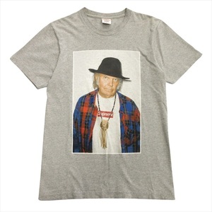 15ss シュプリーム SUPREME ニール ヤング Tシャツ Neil Young Tee カットソー プリント ボックスロゴ USA製 S グレー メンズ