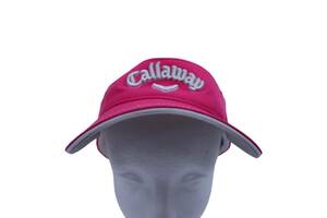 【美品】Callaway(キャロウェイ) サンバイザー ピンク レディース フリーサイズ ゴルフ用品 2404-0016 中古