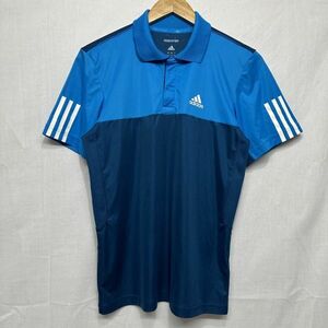 adidas アディダス ショート スリーブ 半袖 ポロ シャツ メンズ S 青 ブルー ソフト テニス ウエア b19916