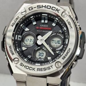 未使用同様 極美品 G-SHOCK GST-W310D-1AJF G-STEEL/Gスチール タフソーラー 電波受信 電波ソーラー マルチバンド6 メタルバンド ブラック