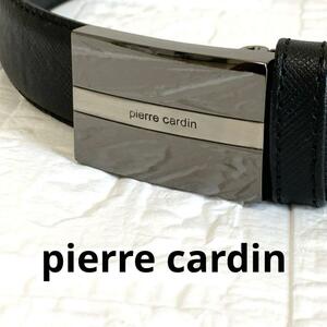 pierre cardin ピエールカルダン ベルト プレート　黒　レザー