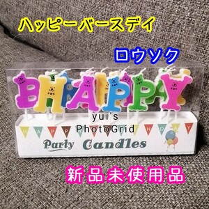 パーティーキャンドル　HAPPY BIRTHDAY　ロウソク　クマ　飾り　誕生日　ケーキ　ローソク　ハッピーバースデー　ハッピーバースディ