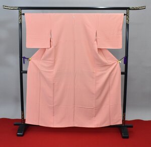 【着物屋ほたる】 色無地 家紋 鴇色 パーティー 披露宴 お茶会 身丈152cm 裄丈65cm ★着物 ia-484