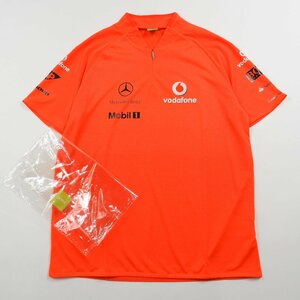 未使用 マクラーレン F1 メルセデス 2008年 Tシャツ #23687 送料360円 チーム ハーフジップ vodafone HUGO BOSS ヒューゴボス