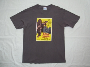 ☆ TEENAGE ZOMBIES ゾンビッド ティーンエイジ・ゾンビの恐怖 Tシャツ sizeL チャコール ☆USA古着 ホラー 映画 SF B級 カルト 90s OLD