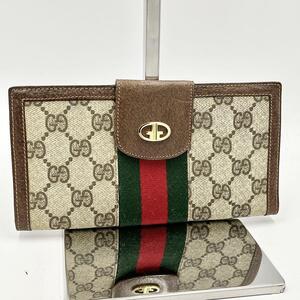 美品　GUCCI オールドグッチ　GG柄 シェリーライン 長財布 GGスプリーム