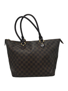 LOUIS VUITTON◆サレヤPM_ダミエ・エベヌ_BRW/PVC/BRW/色焼け/金具剥がれ/内側使用感有り