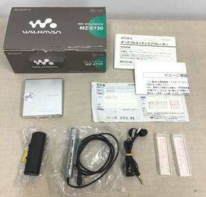 w-1504/SONY MD WALKMAN MZ-E730/乾電池、ガム電池 通電OK 再生OK 現状品/ソニー MDウォークマン ポータブルMDプレーヤー MINI DISC