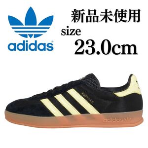 新品未使用 adidas Originals 23.0cm アディダス GAZELLE INDOOR ガゼル インドア スニーカー シューズ ガッツレー 黒 金 箱無し