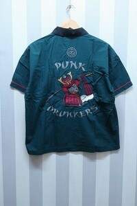 at2020/パンクドランカーズ武士開衿刺繍シャツ PUNKDRUNKERS オープンカラーレーヨンシャツ 送料200円 