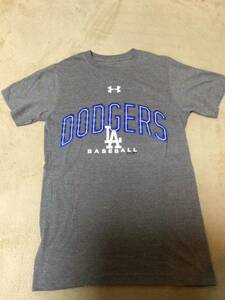 アンダーアーマー UNDER ARMOUR ロサンジェルス LAドジャース DODGERS 半袖Tシャツ ヒートギア HEAT GEAR SM MLB メジャーリーグ LOOSE 灰