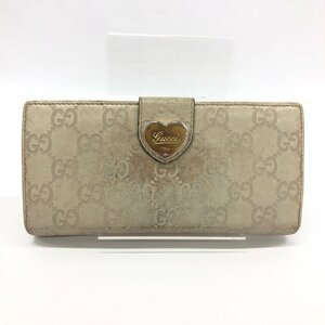 GUCCI グッチ 長財布 二つ折り シマ レザー ハート 203550-2067 箱付き【CKAFA013】