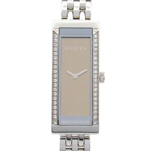 グッチ Gフレーム ダイヤ ブランドオフ GUCCI ステンレススチール 腕時計 SS 中古 レディース