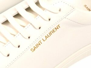 サンローラン メンズ アンディ ローカット スニーカー ホワイト サイズ43.5 約28.5cm SAINT LAURENT ANDY LOW TOP 606833 0M500 9030