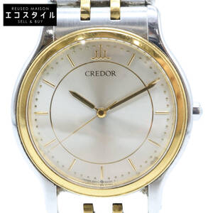 SEIKO CREDOR セイコー クレドール 9571-6020 ST.STEEL 18KT BEZEL クォーツ 腕時計