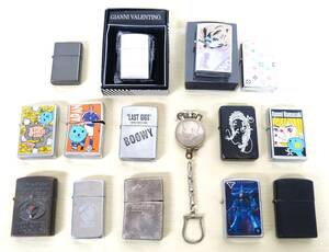 オイルライター 15点まとめて ω ジッポ ZIPPO×2品のみ　他　コインライター　メーカー不明　 ▲点火未確認