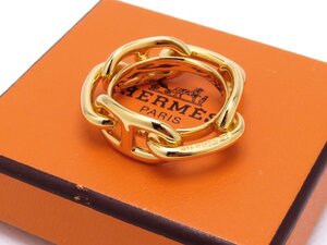 1円～★質流れ★エルメス スカーフリング 90 レガート パーマブラス シェーヌダンクル HERMES legato フランス製 箱付き 新品同様 中古美品