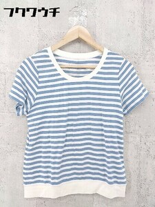 ◇ BAYFLOW ベイフロー ボーダー 半袖 Tシャツ カットソー サイズ4 ブルー系 アイボリー レディース