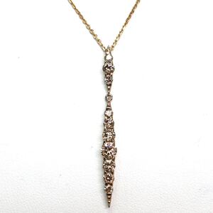 1円〜!!美品!!KASHIKEY(カシケイ)▼K18 天然ダイヤモンドネックレス▼D 約5.2g 約45.0cm ブラウンダイヤモンド diamond EF6/EF6 S955