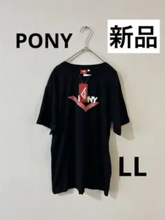 【新品】PONY ロゴ ワンポイント 半袖 Tシャツ ストリート ブラック 黒