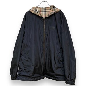 BURBERRY 20SS リバーシブルジップアップナイロンパーカー XLサイズ ブラック チェック 8027097 バーバリー ブルゾン