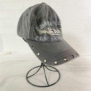 3924☆ Von Dutch ボンダッチ 帽子 キャップ カジュアル メンズ F グレー イラスト 文字 