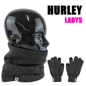 在庫処分セール！ハーレー ネックウォーマー グローブ HURLEY COZY KNIT SET ネックウォーマー グローブ/手袋 女性用ニットセット