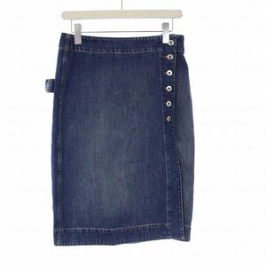 ボッテガヴェネタ BOTTEGA VENETA 23SS BLUE DENIM SKIRT ミディアムウォッシュドデニムスカート タイト ひざ丈 38 S 青