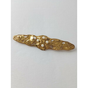 MIRIAM HASKELL ミリアムハスケル flower bar brooch フラワーバー ブローチ ゴールド 