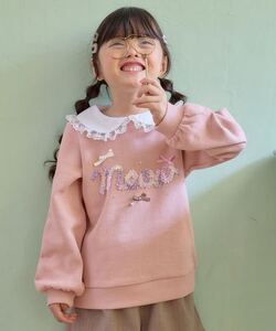 ☆any FAM KIDSエニィファムキッズ☆裏毛衿つきロゴトレーナー☆ピンク140cm☆プティマイン☆メゾピアノ☆ブランシェス☆アプレレクール☆