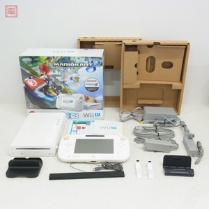 動作品 シリアル一致 WiiU 32GB 本体 WUP-101(01) + WUP-010 シロ shiro マリオカート8セット ニンテンドー 任天堂 Nintendo 箱説付【20