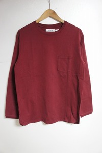 19AW nonnative ノンネイティブ DWELLER L/S TEE COTTON HEAVY JERSEY ロングスリーブTシャツ 長袖 カットソー 1 エンジ NN-C3619 314M