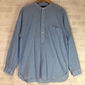 BEAMS PLUS バンドカラー 19SS コットンリネン プルオーバーシャツ made in japan 日本製 SIZE: L サックス MH632024092802