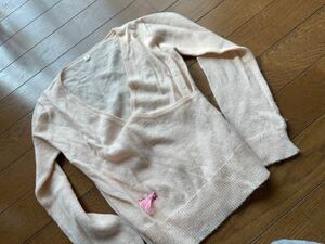 バレエ*ウォームアップ*ニット*長袖*ピンク*カシュクール*１２０～１３０*格安*ウォーマー*