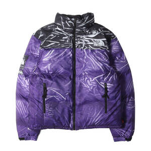 Supreme シュプリーム 23SS THE NORTH FACE 騙し絵プリント ヌプシ ダウンジャケット (Trompe Loeil Printed Nuptse Jacket) パープル L