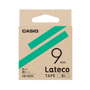 【5個セット】 カシオ計算機 Lateco 詰め替え用テープ 9mm 緑テープ 黒文字 XB-9GNX5 /l