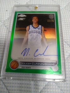 2022 Topps Chrome OTE Rookie Autograph Naasir Cunningham RC GREEN Auto 22/75 75枚限定