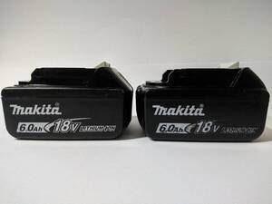 充電60回と69回 マキタ makita 18V リチウムイオン バッテリー BL1860B 6.0Ah 純正品 詳細説明で 容量計測・セルバランス調整済み V6とV1