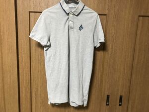 Abercrombie&Fitch アバクロ　ロゴ入り　半袖ポロシャツ 　グレー　XL