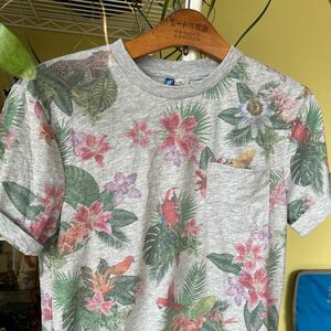 H & M アロハ柄　Tシャツ　グレー　SM